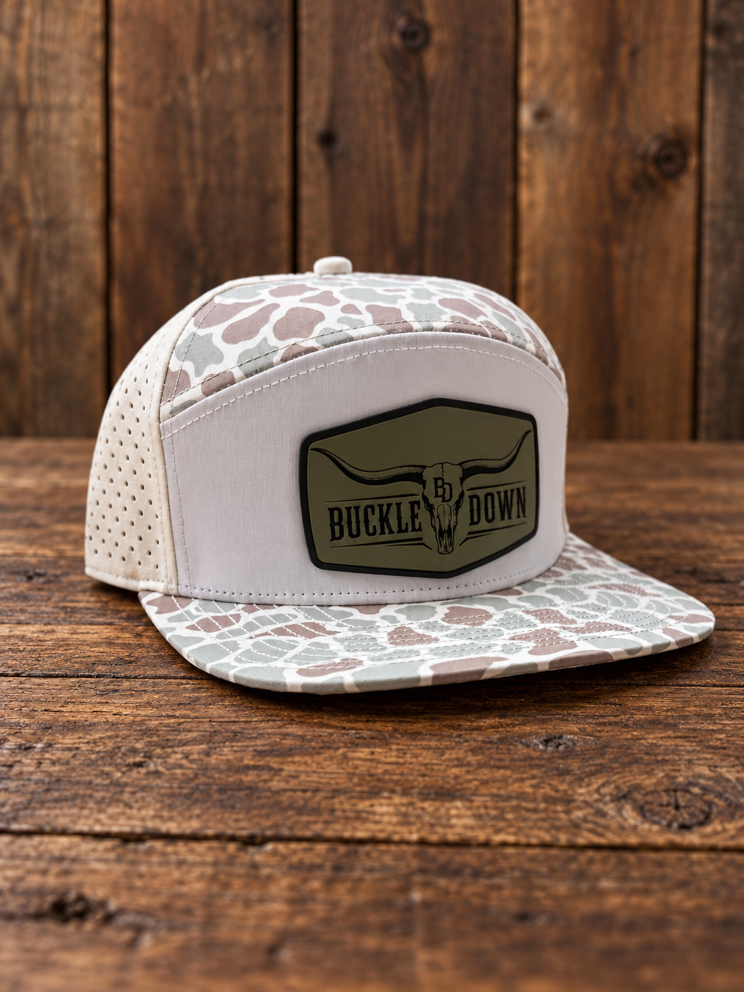 Buckle down Green/White duck Camo